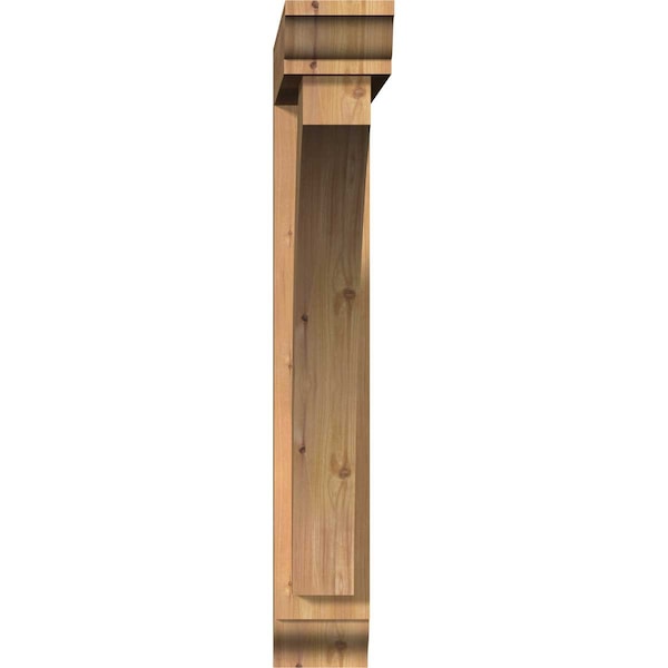 Thorton Traditional Smooth Bracket W/ Offset Brace, Western Red Cedar, 5 1/2W X 32D X 36H